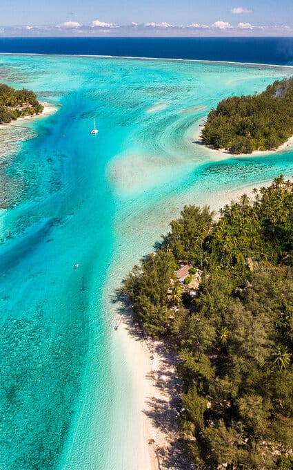 Lagon turquoise vu du ciel